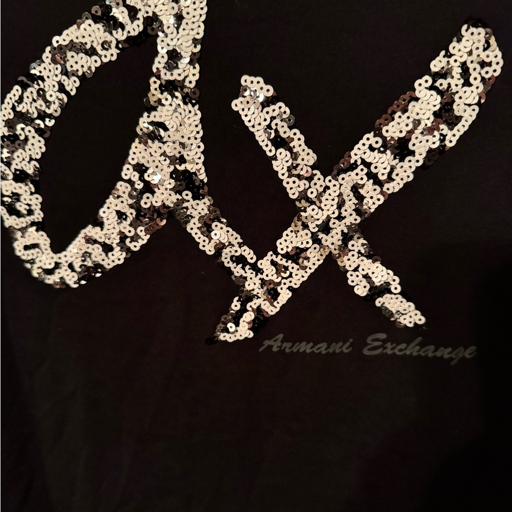 Armani Exchange Black T-Shirt for Women - Picture 5 of 5